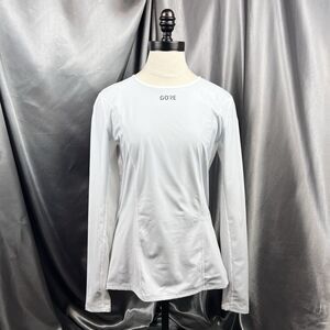 GORE Windstopper Medium Base Layer Long Sleeve‎ Shirt Light Grey White Ski Snow